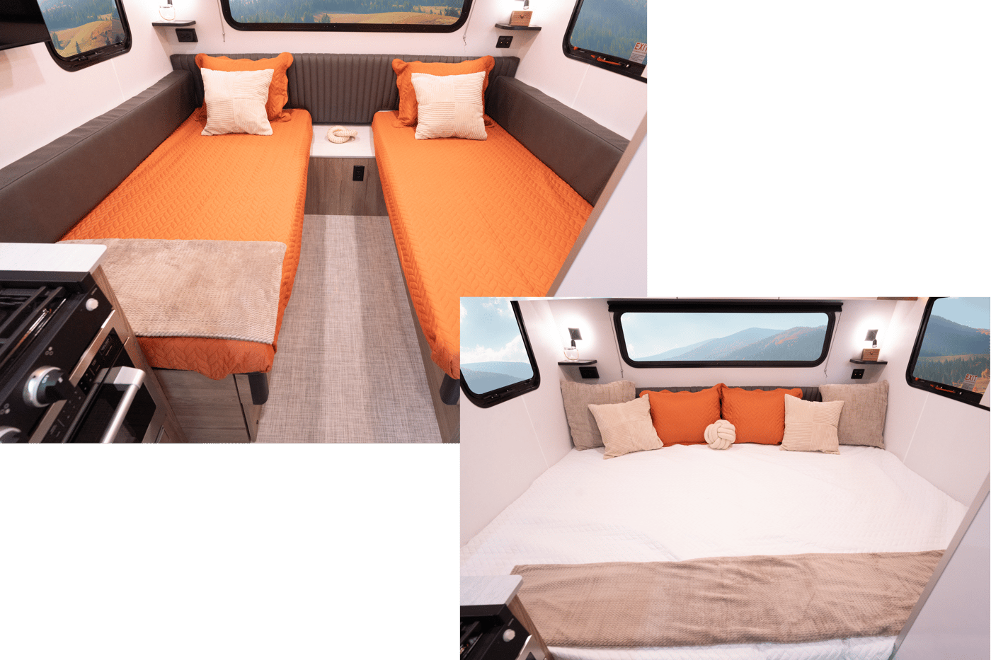 quality design functional travel trailer twin to king