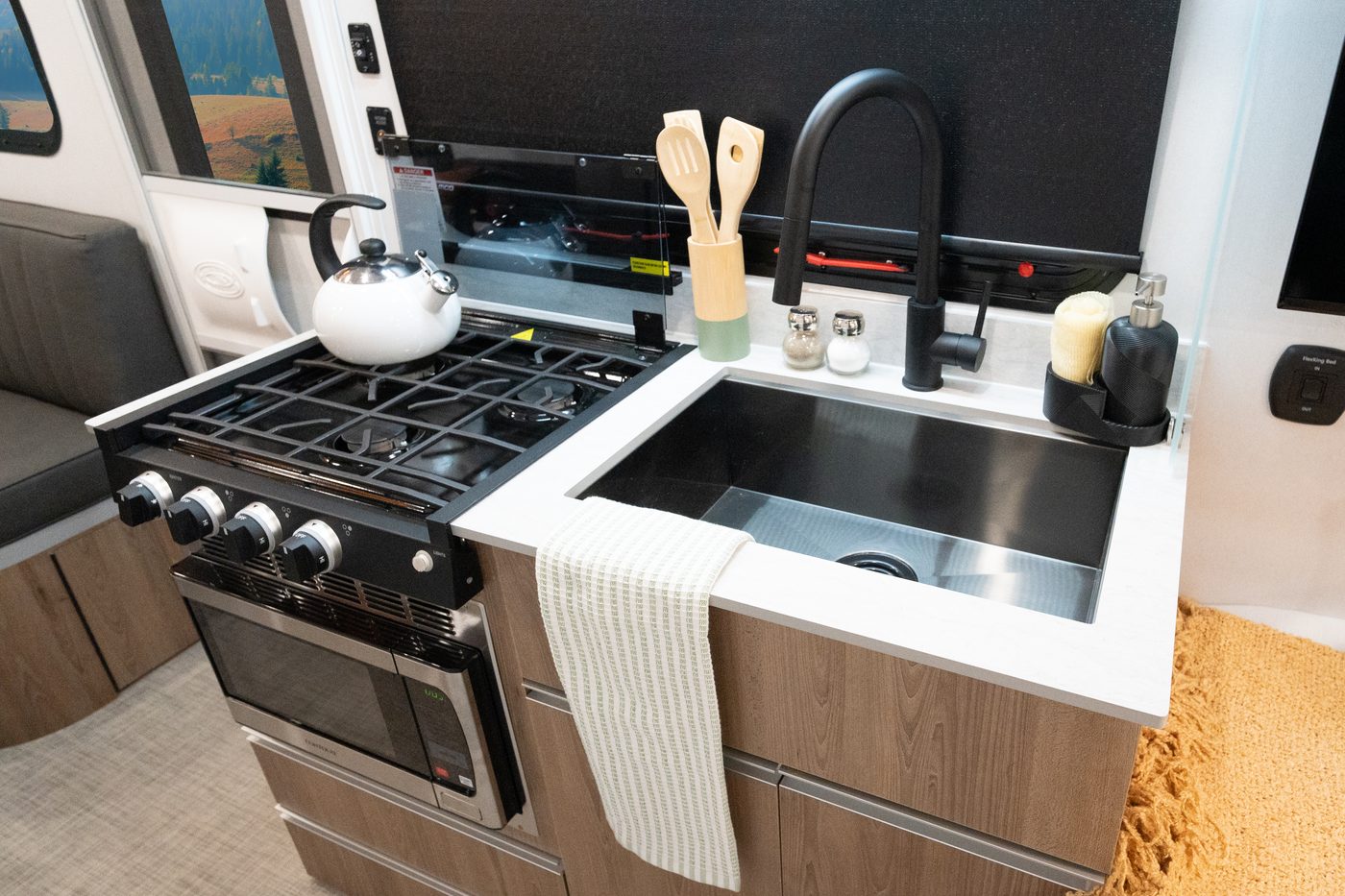 amenities galore, home conveniences camping