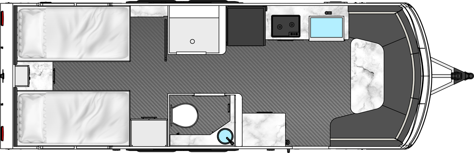 inTech Aucta Willow Twin Bed Floorplan