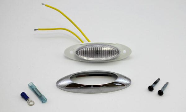 Oval Clearance Light LED with Chrome Bezel (Amber LED OR Red LED)
