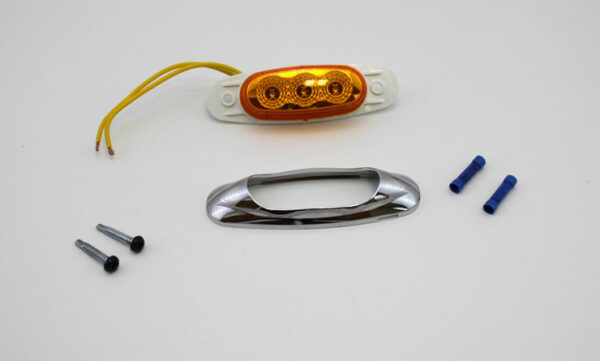 Oval LED Clearance Light with Chrome Bezel (Amber OR Red)
