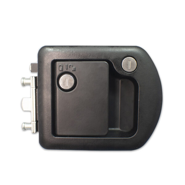 FMVSS Entry door latch with lock and deadbolt - Black