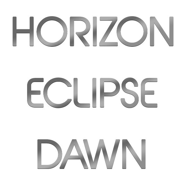 Model Name Logo Decal - Choice of ECLIPSE, HORIZON, DAWN