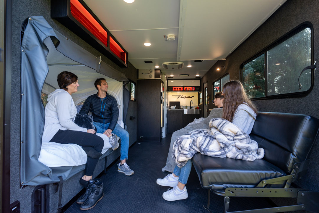 spacious interior tipouts trailer